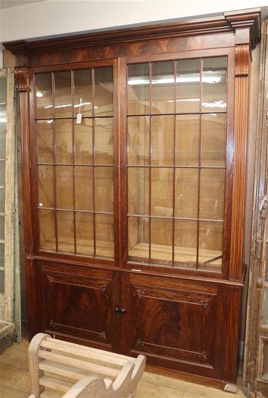 A 19th century French mahogany library bookcase W.180cm